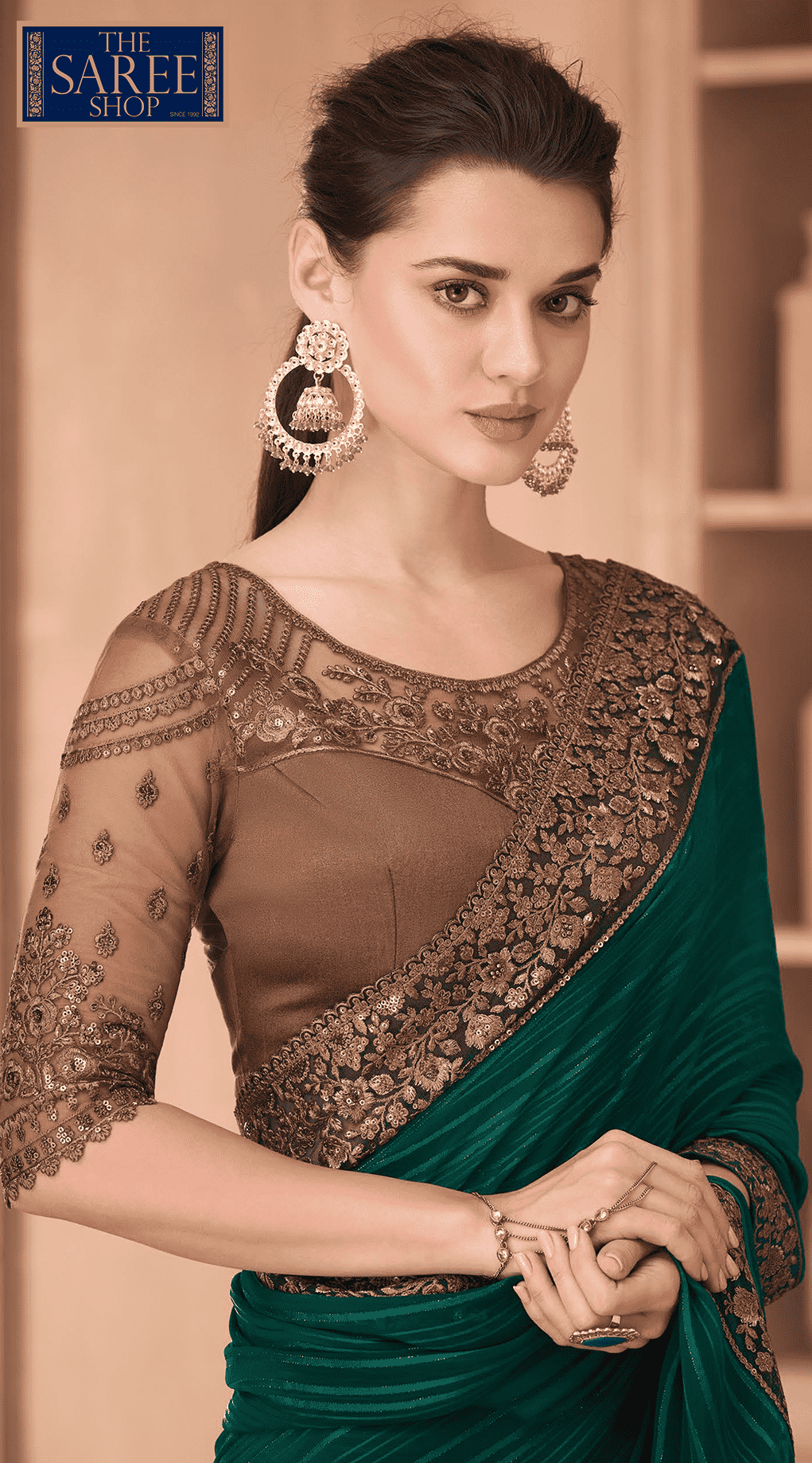 Designer Saree Look for Wedding Fancy Sadi Design